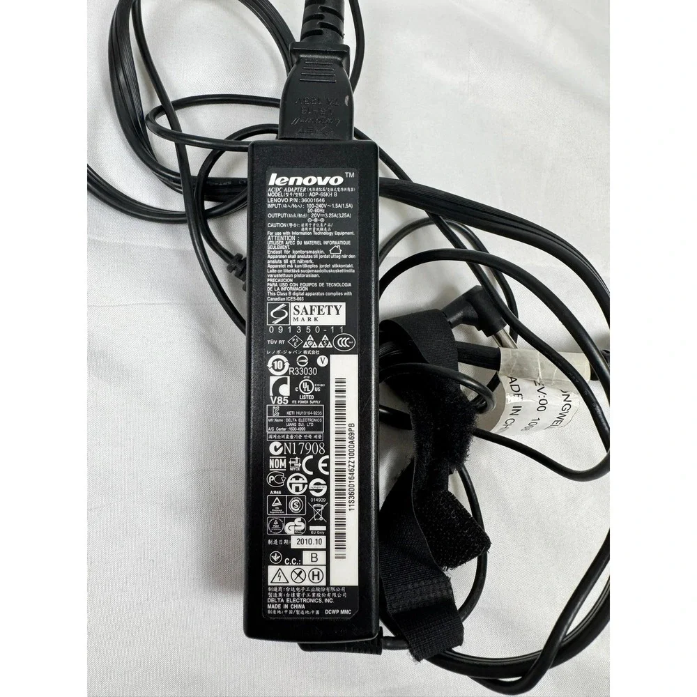 Lenovo 65W AC Adapter Charger ADP-65KH B 20V 3.25A Power Supply Cord
